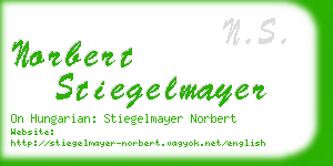 norbert stiegelmayer business card